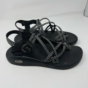 Chaco Women's Black and White Strappy Sandals Size 10